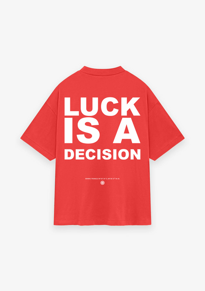 CAMISETA OVERSIZED LUCK IS A DECISION